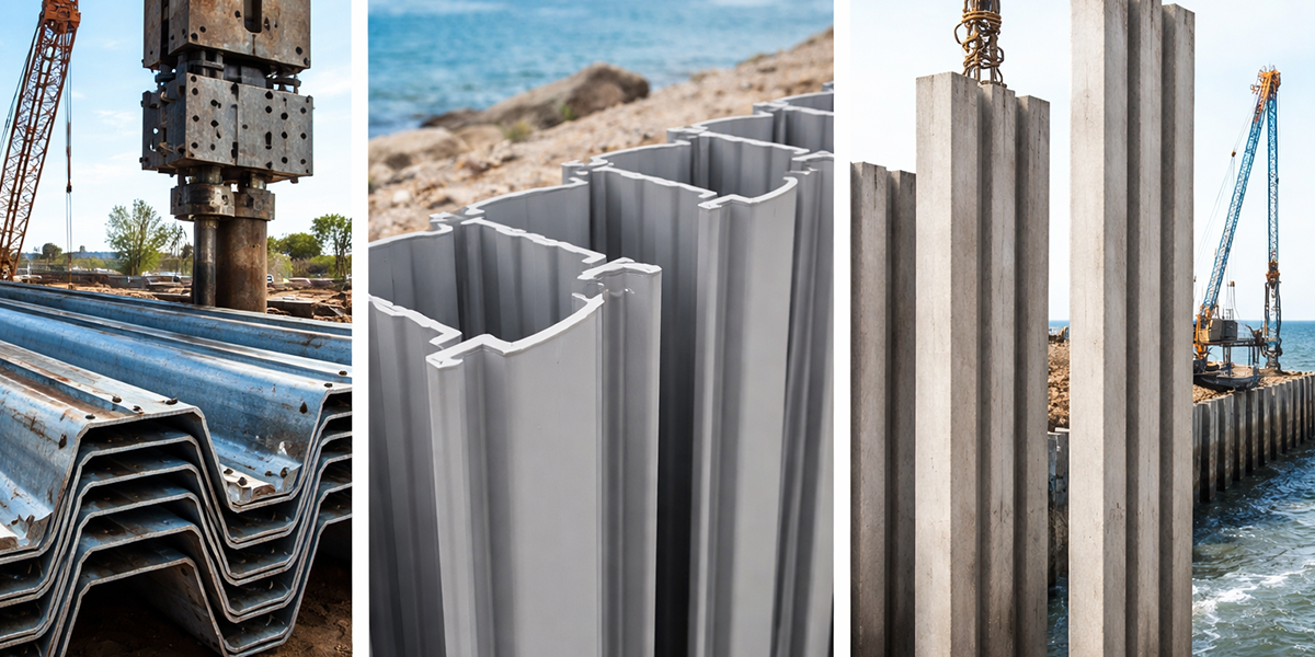 Tipos de Tablestacas: Acero, PVC y Concreto — ¿Cuándo Usar Cada Uno?